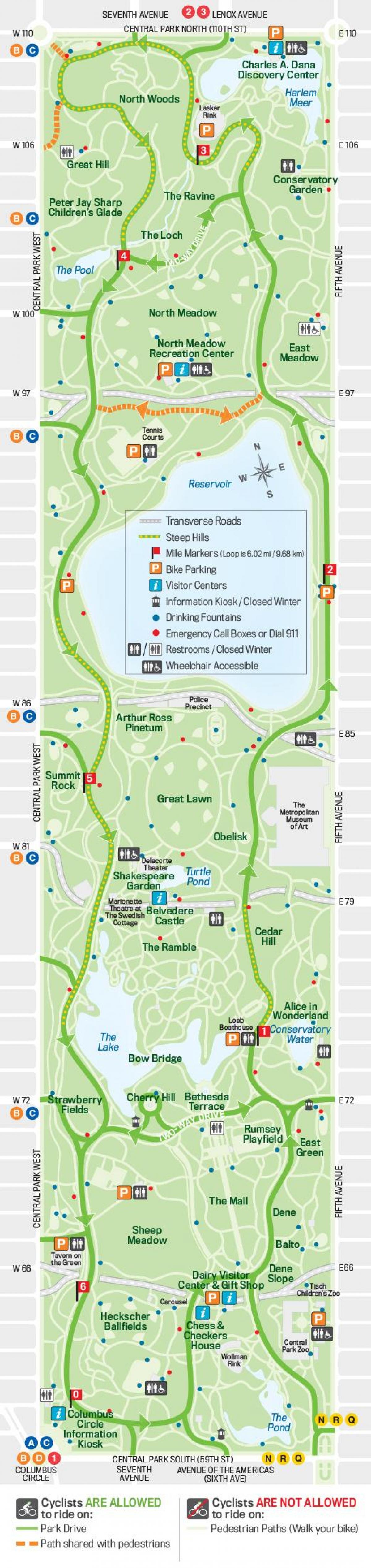 موٹر سائیکل کا نقشہ سینٹرل پارک