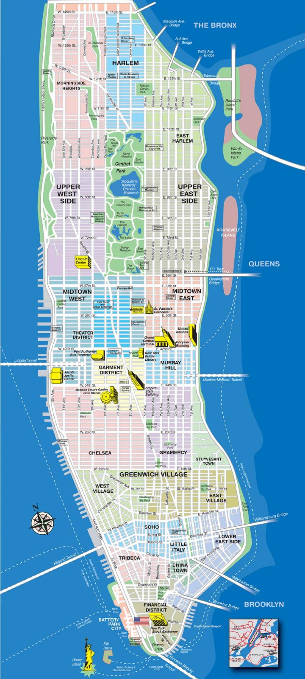 نقشے کے اوپری مینہٹن محلوں