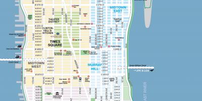 مفت پرنٹ کا نقشہ مین ہیٹن نیو یارک شہر
